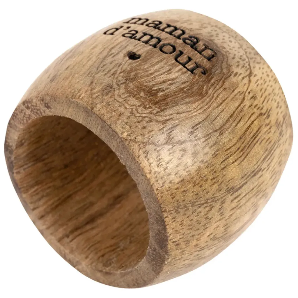 Fabrique de Styles Rond de serviette maman en manguier - Famille* Serviettes De Table