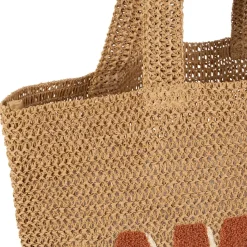 Fabrique de Styles Sac brodé "amore" en corde de papier naturel et terracotta - Lumi* Sacs Et Cabas