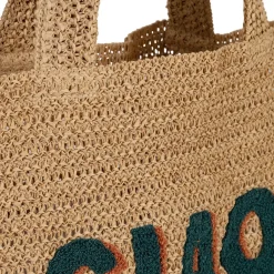 Fabrique de Styles Sac brodé "ciao" en corde de papier et émeraude - Lumi* Sacs Et Cabas