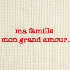 Fabrique de Styles Sac grand amour en coton écru et rouge - Famille* Sacs Et Cabas