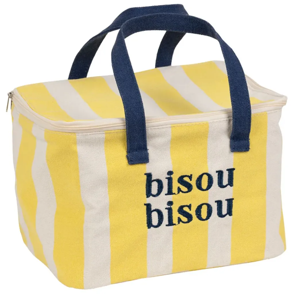 Fabrique de Styles Sac isotherme en coton rayé jaune et bleu - Medi* Sacs