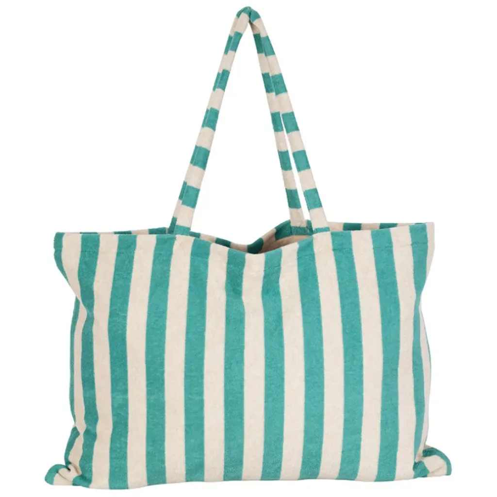 Fabrique de Styles Sac tote bag en coton et polyester émeraude 55x40cm - Palma* Sacs Et Cabas