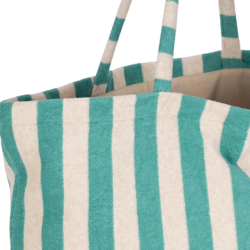 Fabrique de Styles Sac tote bag en coton et polyester émeraude 55x40cm - Palma* Sacs Et Cabas
