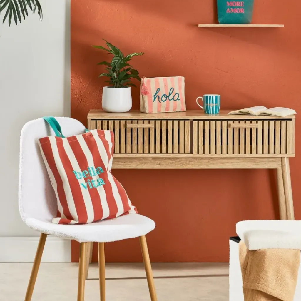 Fabrique de Styles Sac tote bag en tissu corail et émeraude - Palma* Sacs Et Cabas