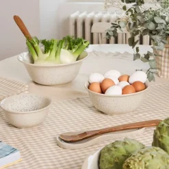 Fabrique de Styles Saladier en grès moucheté d26cm - Jeanne* Plats Et Saladiers