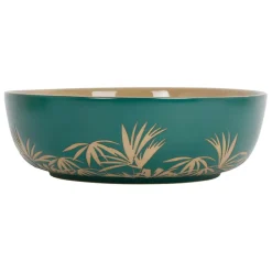 Fabrique de Styles Saladier en grès feuilles émeraude d25cm - sweet leaves* Plats Et Saladiers