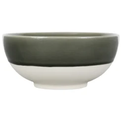 Fabrique de Styles Saladier en grès vert de gris et blanc - Crakel* Plats Et Saladiers