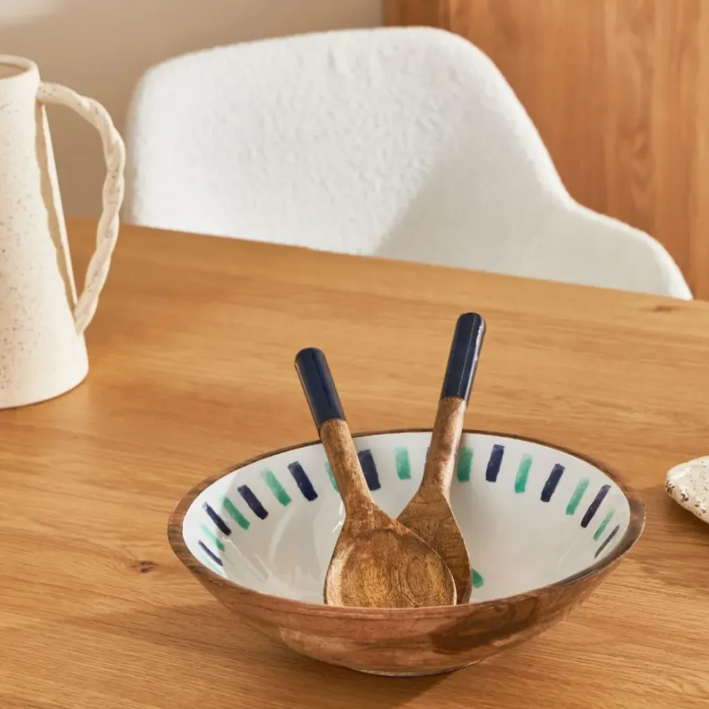 Fabrique de Styles Saladier en manguier écru d28cm - Dolce Vita* Plats Et Saladiers