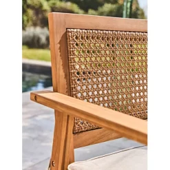 Fabrique de Styles Salon de jardin 4 pièces en acacia naturel et beige - Condao*Enfant Salons De Jardin|Jardin