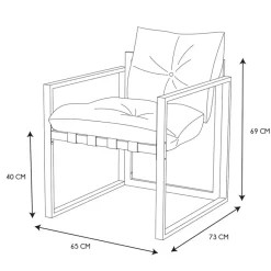 Fabrique de Styles Salon de jardin 4 places en fer avec coussins blanc - Cagliari*Enfant Salons De Jardin|Jardin