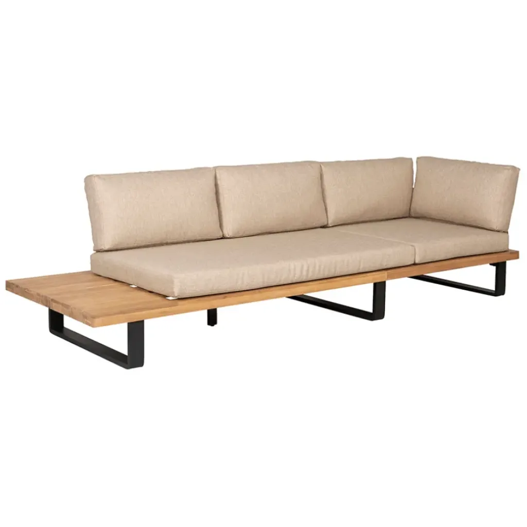 Fabrique de Styles Salon de jardin d'angle en bois 5 places beige - Feros*Enfant Salons De Jardin|Jardin