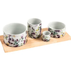 Fabrique de Styles Service apéritif 4 pièces en céramique - Garden* Bols Et Coupelles