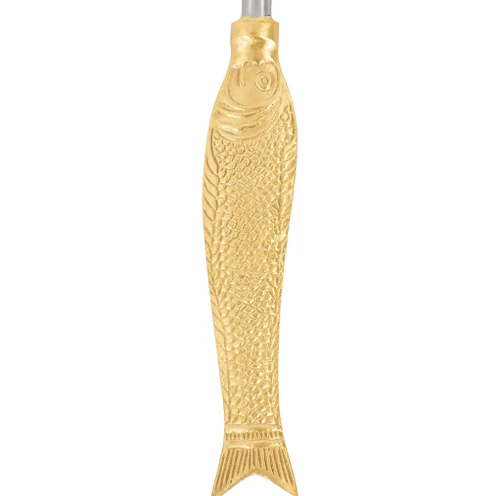 Fabrique de Styles Set de 2 couverts de salade en inox et laiton - Poisson* Ustensibles De Cuisine