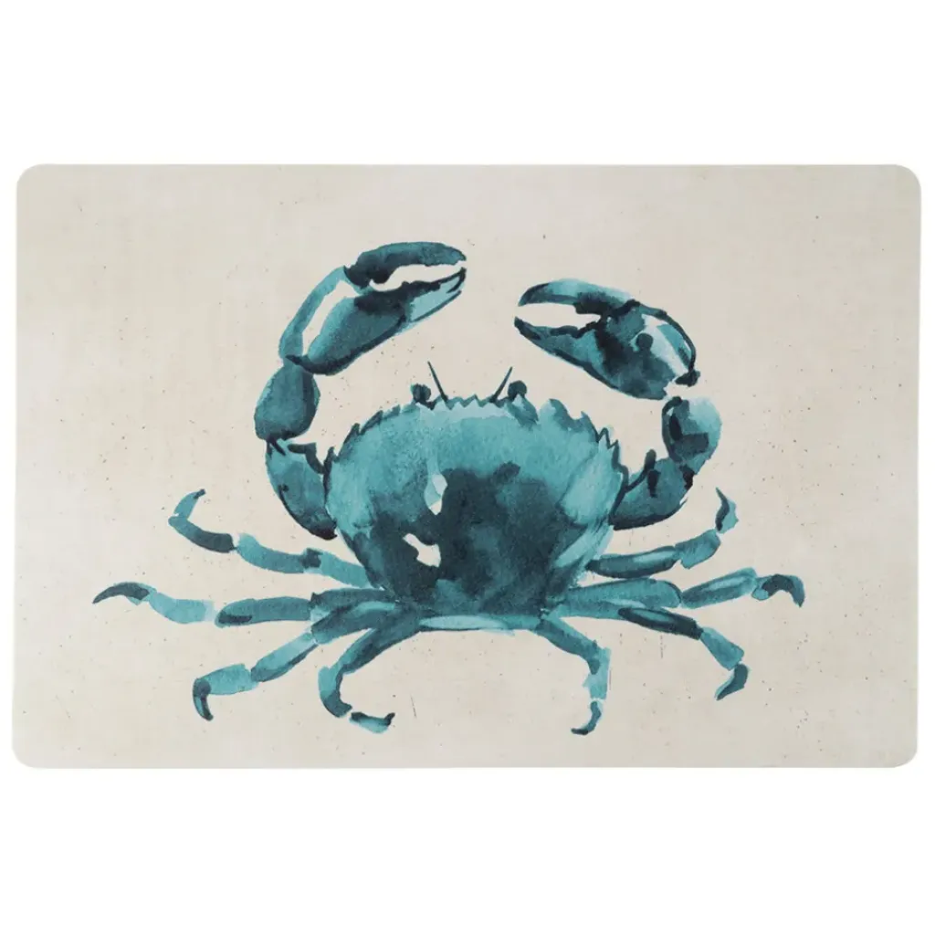 Fabrique de Styles Set de table crabe en vinyle émeraude 30x45cm - Crabe* Sets De Table