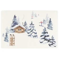 Fabrique de Styles Set de table en vinyle blanc et bleu 45x30cm - Chalet* Sets De Table