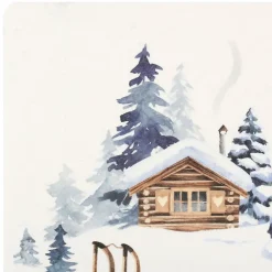 Fabrique de Styles Set de table en vinyle blanc et bleu 45x30cm - Chalet* Sets De Table