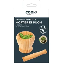 Fabrique de Styles Set pilon et mortier en bambou* Ustensibles De Cuisine