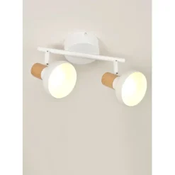 Fabrique de Styles Spot 2 lumières en métal effet bois - Alvar* Suspensions