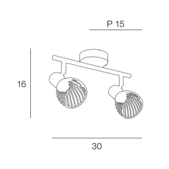 Fabrique de Styles Spot 2 lumières en métal h16cm mat noir - kento* Suspensions