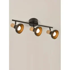 Fabrique de Styles Spot 3 lumières en métal et effet bois L45.5cm - Alvar* Suspensions