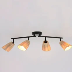 Fabrique de Styles Spot 4 lumières en raphia L60cm - Playa* Suspensions