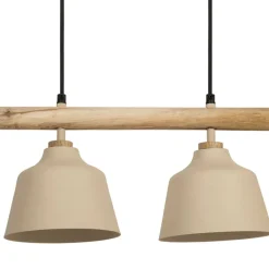Fabrique de Styles Suspension 5 lampes en fer et manguier L114cm - Ferese* Suspensions
