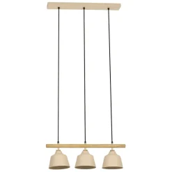 Fabrique de Styles Suspension 3 lampes en fer et manguier L66cm - Ferese* Suspensions