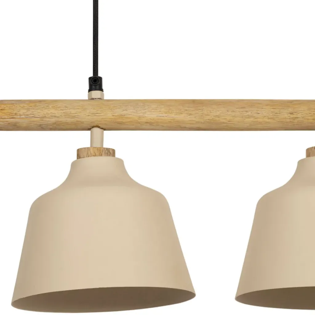 Fabrique de Styles Suspension 3 lampes en fer et manguier L66cm - Ferese* Suspensions