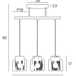 Fabrique de Styles Suspension 3 lumière en métal et cordelette tressé l60cm - cancun* Suspensions