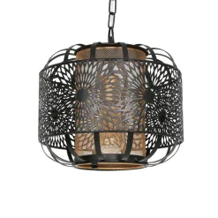 Fabrique de Styles Suspension en fer d30.5cm noir et doré - rosalie* Suspensions