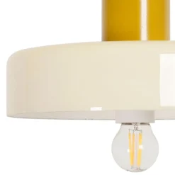 Fabrique de Styles Suspension en verre et fer d25x16cm écru - Atelier* Suspensions