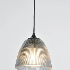 Fabrique de Styles Suspension en verre strié h15cm fumé* Suspensions