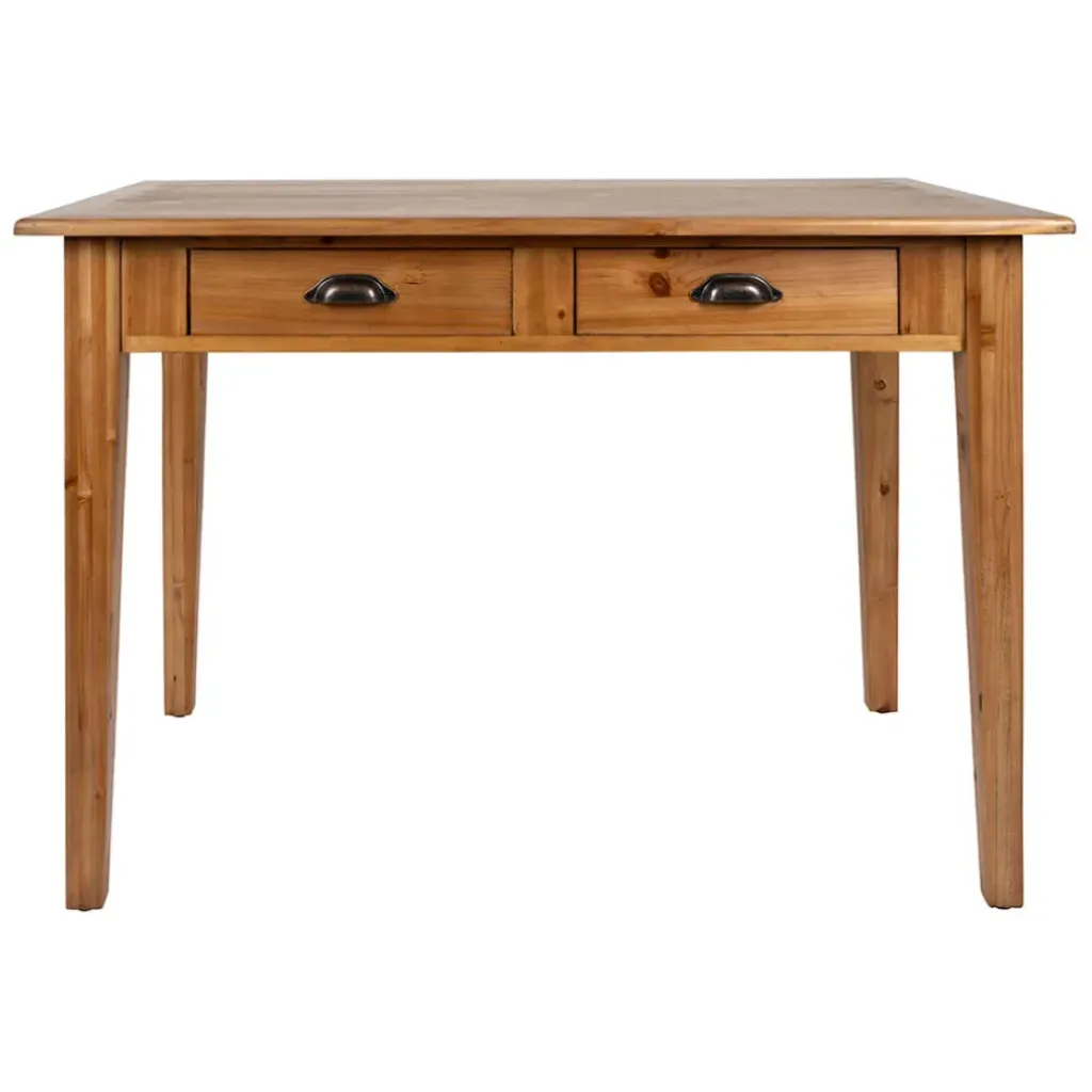 Fabrique de Styles Table à manger 2 tiroirs en sapin et panneau de bois 108x67cm - Terroir* Table De Salle À Manger