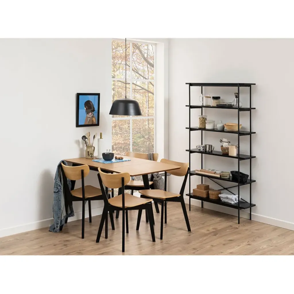 Fabrique de Styles Table à manger avec rallonge en plaqué chêne 120x80cm - Roxy* Table De Salle À Manger