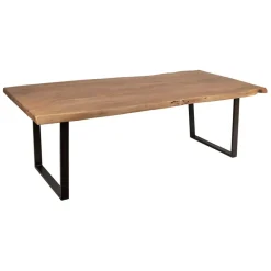 Fabrique de Styles Table à manger en acacia massif et pieds en fer noir 200x100cm - Factory* Table De Salle À Manger