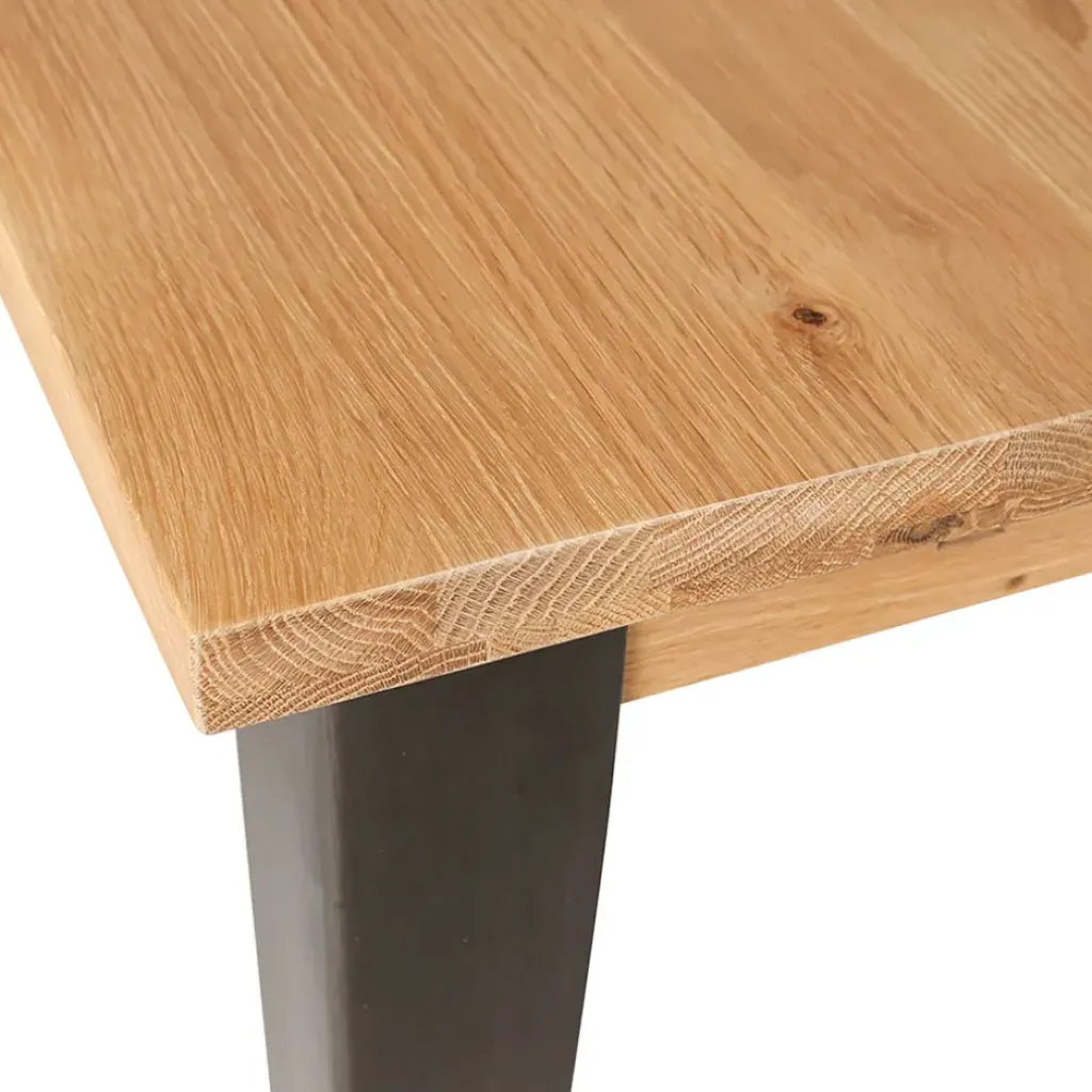 Fabrique de Styles Table à manger en chêne massif et pieds acier L200cm - Manny* Table De Salle À Manger