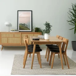 Fabrique de Styles Table à manger en placage chêne 190x90cm - barrali* Table De Salle À Manger