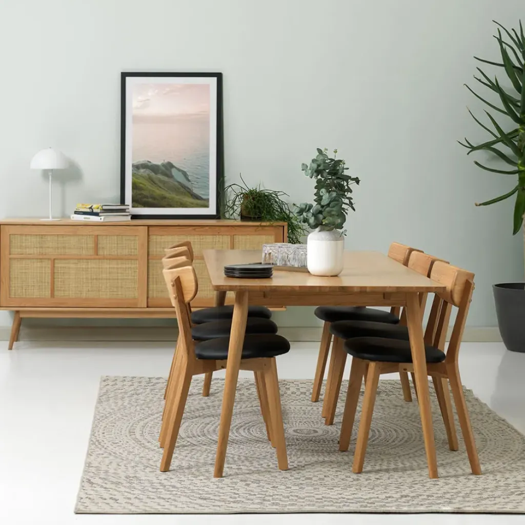 Fabrique de Styles Table à manger en placage chêne 190x90cm - barrali* Table De Salle À Manger