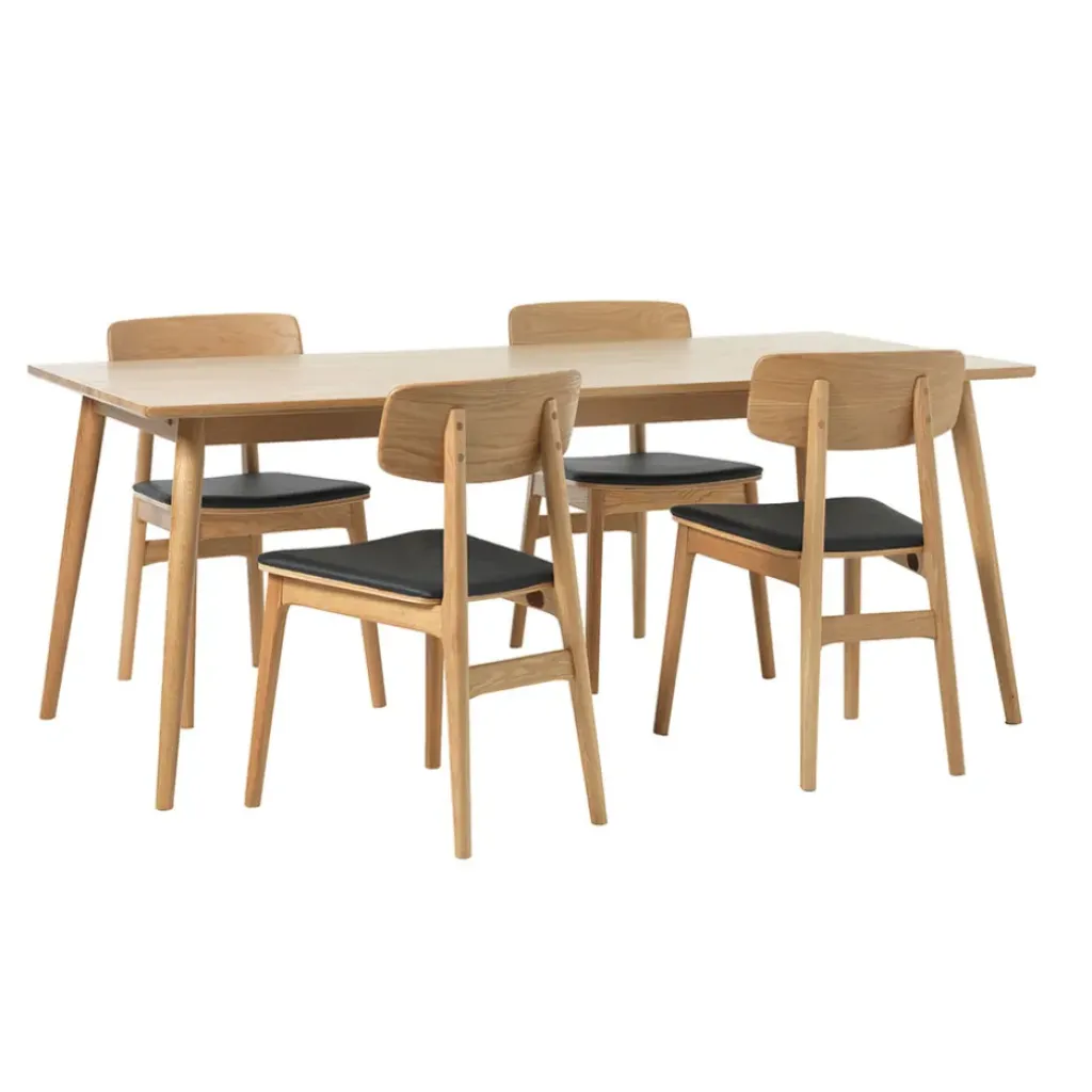 Fabrique de Styles Table à manger en placage chêne 190x90cm - barrali* Table De Salle À Manger