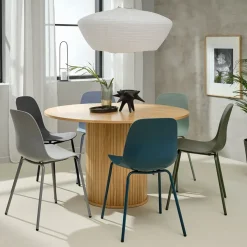 Fabrique de Styles Table à manger ronde en placage chêne d120cm - nola* Table De Salle À Manger