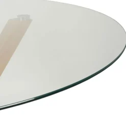 Fabrique de Styles Table à manger ronde en verre trempé et métal d119cm - Adela* Table De Salle À Manger