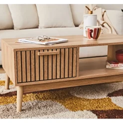 Fabrique de Styles Table basse en bois naturel 100x50 cm - kara* Table Basses