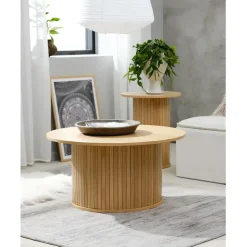 Fabrique de Styles Table basse en chêne d90cm - nola* Table Basses