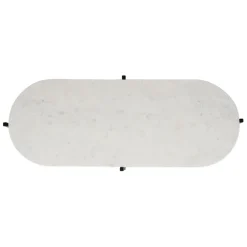 Fabrique de Styles Table basse en marbre et fer blanc et noir 100x40cm - Eskela* Table Basses