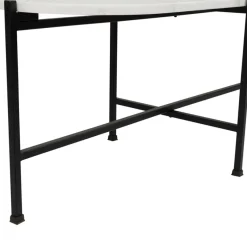 Fabrique de Styles Table basse en marbre et fer blanc et noir 100x40cm - Eskela* Table Basses
