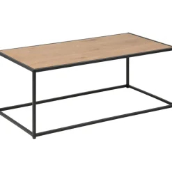Fabrique de Styles Table basse en plaqué chêne et métal noir L100cm - Senzo* Table Basses