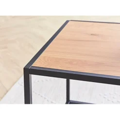 Fabrique de Styles Table basse en plaqué chêne et métal noir L100cm - Senzo* Table Basses