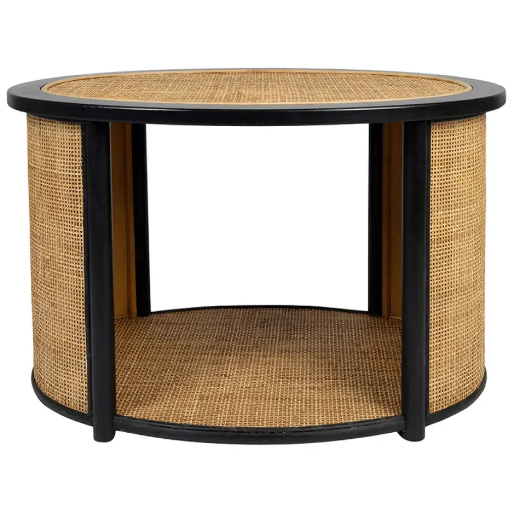 Fabrique de Styles Table basse en rotin et sapin naturel et noir - Balamea* Table Basses
