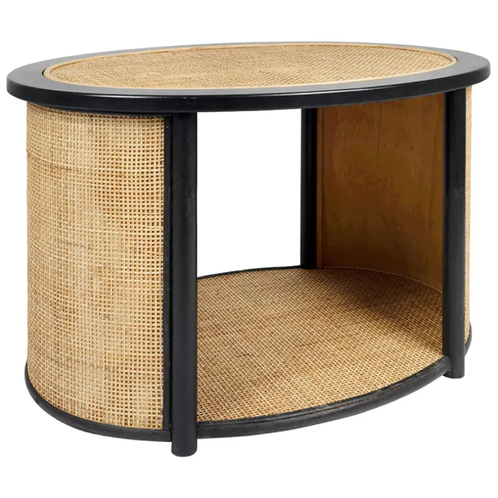 Fabrique de Styles Table basse en rotin et sapin naturel et noir - Balamea* Table Basses