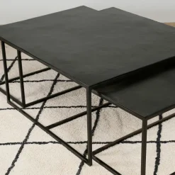 Fabrique de Styles Table basse gigogne carrée (lot de 3) en fer - Felia* Table Basses